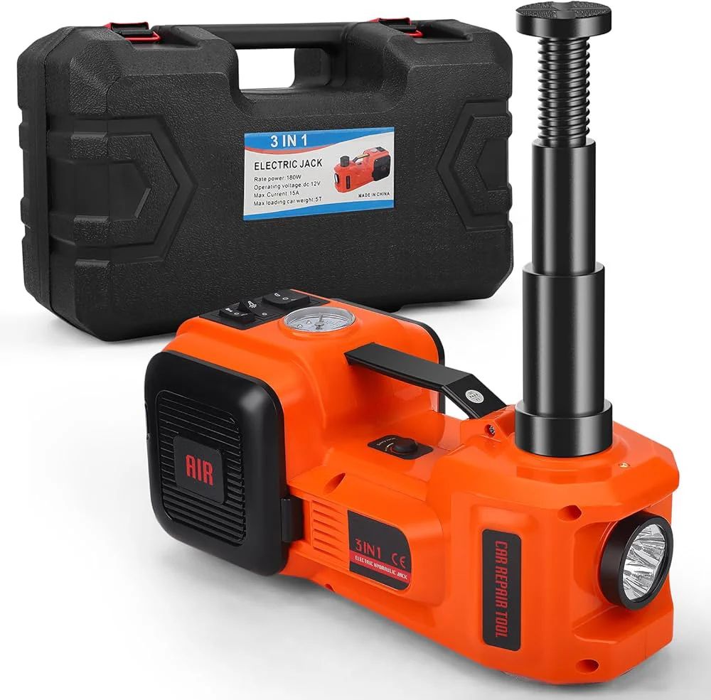 Kit de Réparation Automobile 3-en-1 – Cric Électrique, Gonfleur de Pneus & Clé à Chocs avec Mallette